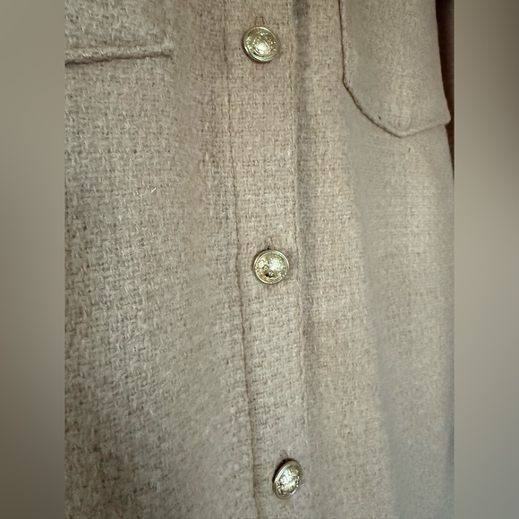 Express Tweed Novelty Button Oversized Shacket - Picture 6 of 6